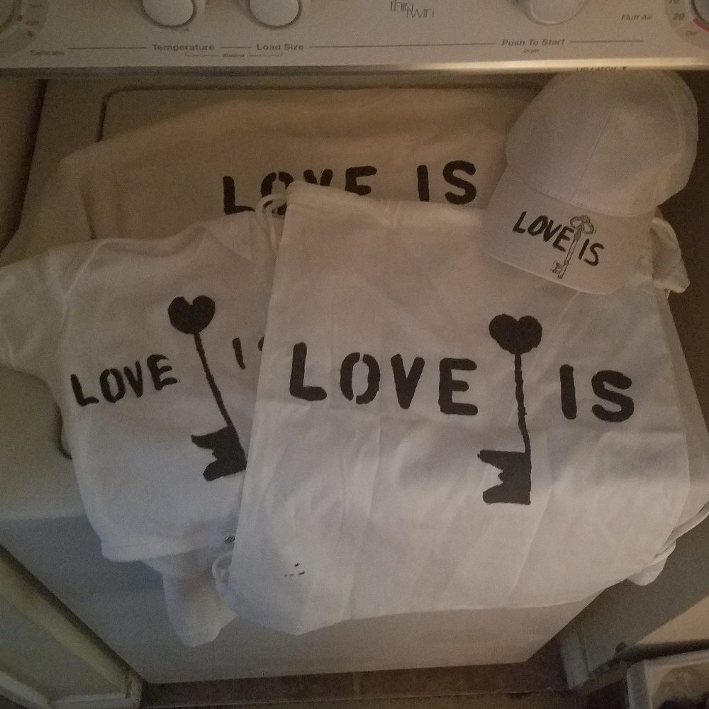 Tshirts, backpacks, onesies, caps, and hoodies